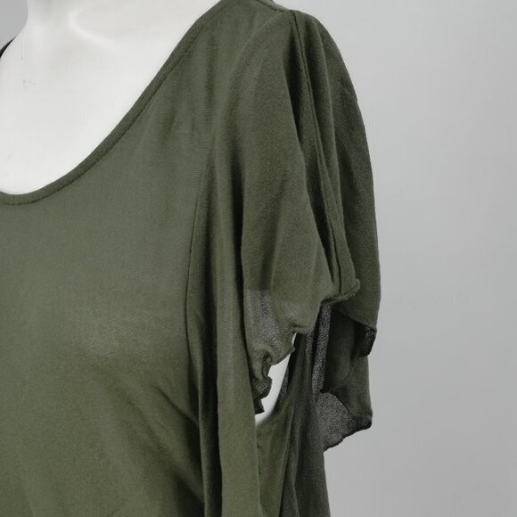 Hinge Sheer Green Ruffle Top Size S - Picture 7 of 13